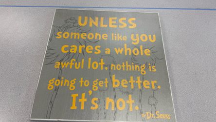 Dr Seuss Print Lorax Wood Box Print