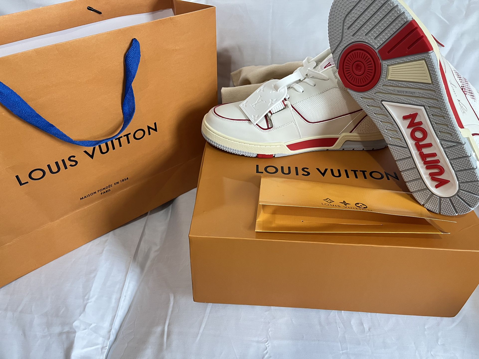 Louis Vuitton Red Strap Trainers