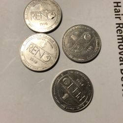 4 1990s American Bowling Casino Tokens 