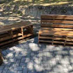 Pallet benches and table -$180