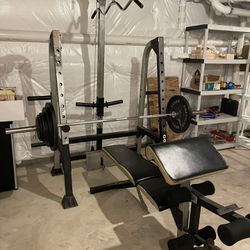 Work Out Bench And Weights 