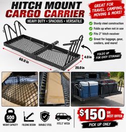 Cargo Carrier Rack And 2 Bike Rack For 2 Inch Receiver