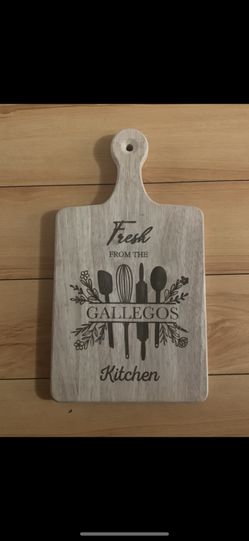 Custom Wood Chopping Board  13 1/2x 7 1/2 Inch