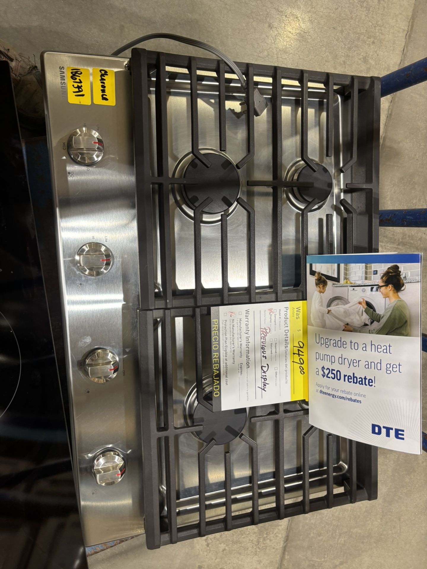 Gas Cooktop 30” stainless steel
