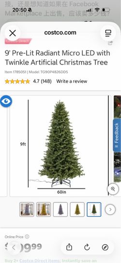 9' Pre-Lit Radiant Micro LED with Twinkle Artificial Christmas Tree