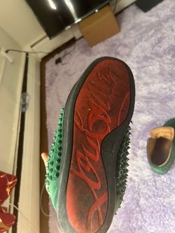 Christian Louboutin Green Spiked Sneakers