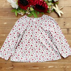 SIZE 8 GYMBOREE RED FLORALS CORDUROY BILLOWY TUNIC