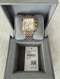 MICHELE Deco Day Two-Tone Diamond Chronograph Watch MW06P01C5046 w/ Box & Tags