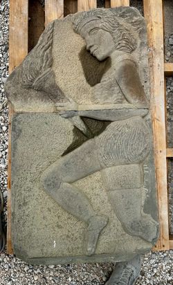 Large Stone Relief Sculpture Panel Figure
