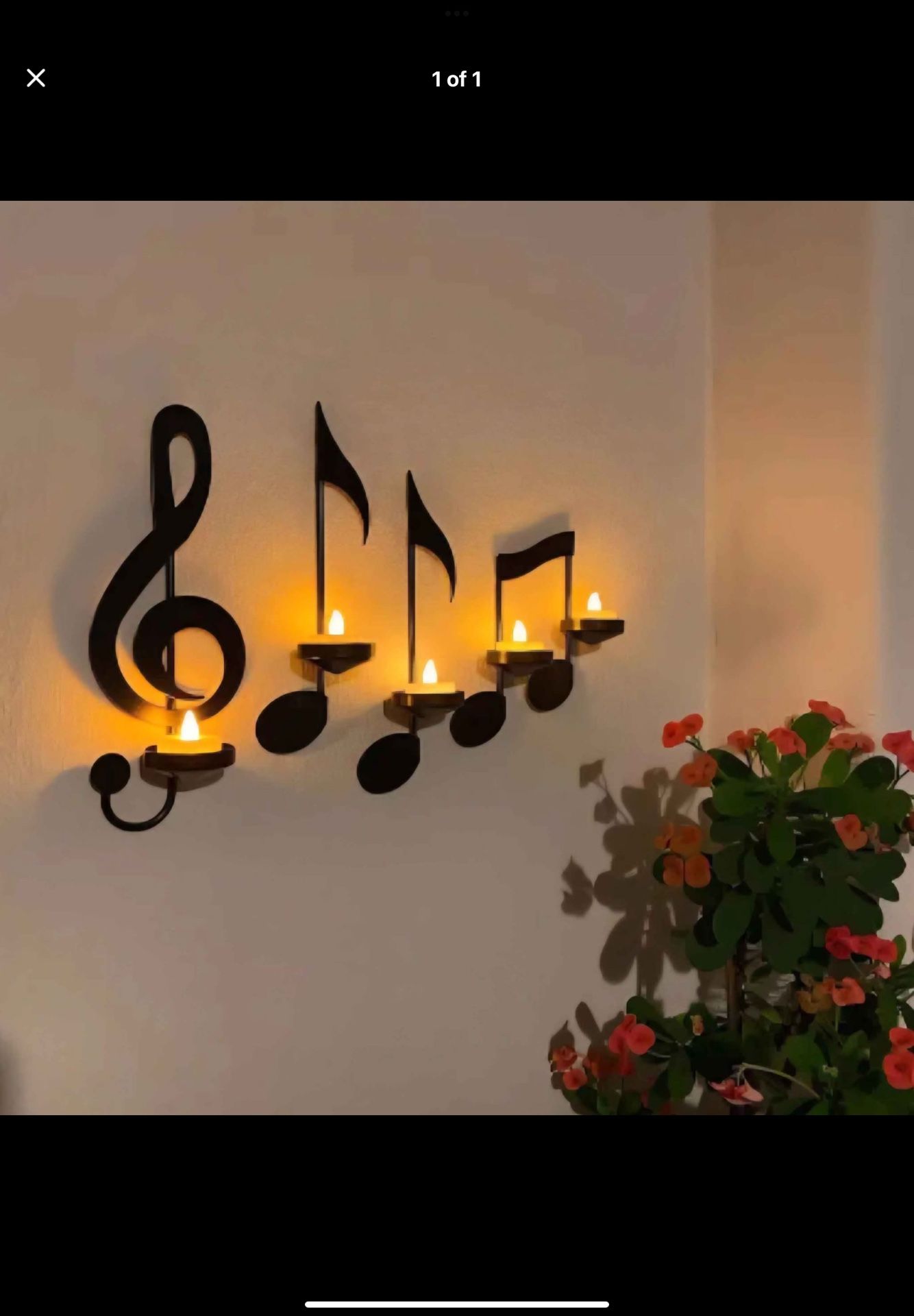 4pcs/Set, Musical Note Wall Candle Holders For Wedding Home Living Room Decoration Candle Holder, Ha