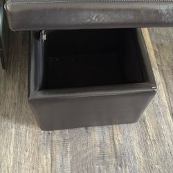 Storage Stool Leather Nice Condition 