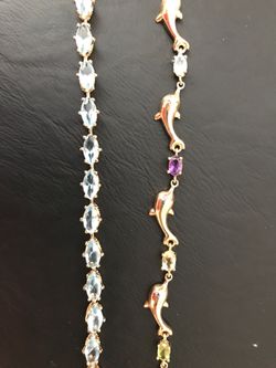 Gold plated over silver two bracelet