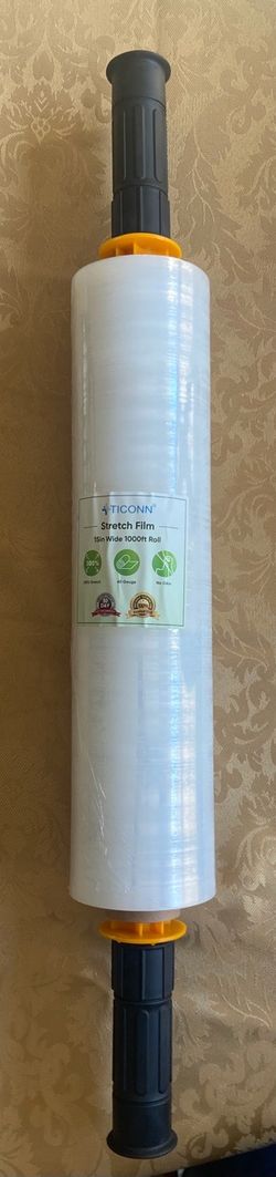 TICONN Stretch Film 15in Wide 1000ft Roll with Handle