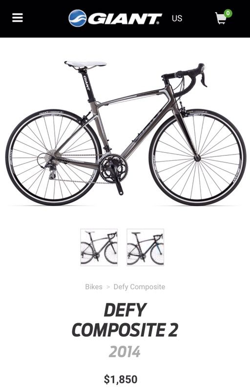 Giant Defy Composite 2 - MSRP $1850 Size ML