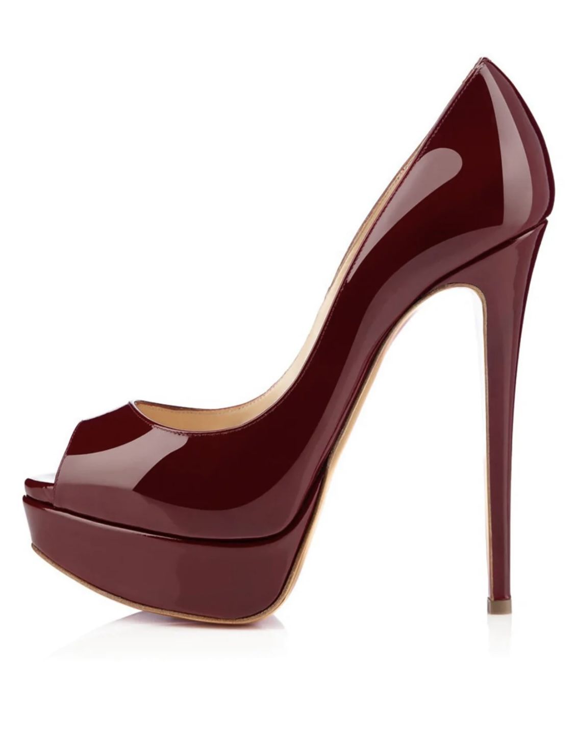 NWOT Only maker size 38 burgundy peep toe stilettos