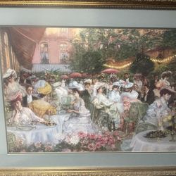 Gorgeous Large Print In Gold Wood Frame 