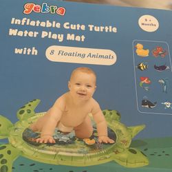 Inflatable Cute Turtle Water Play Mat ( New) 3Plus Months