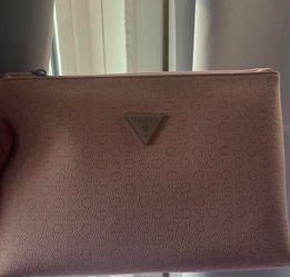 Pink guess make up bag