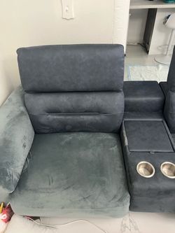 Karly blue power Reclining sectional sofa furniture