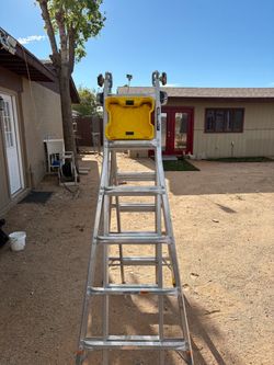 26 ft. Reach Aluminum Multi-Position Ladder w/ Project Bucket, Tool Hangers, 300 Ibs. Load Capacity, Type 1A Duty Rating