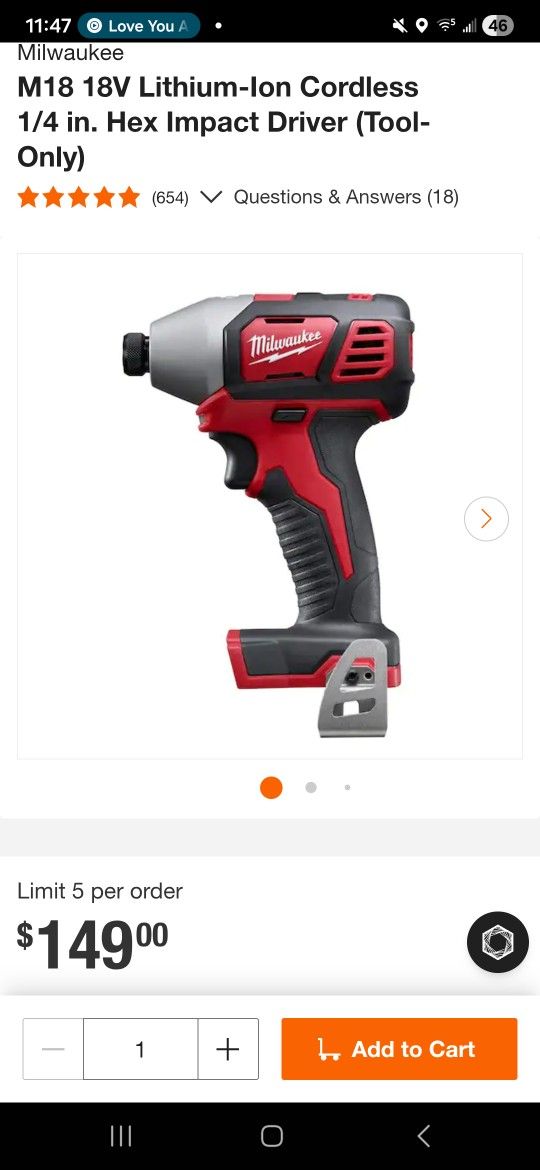 M18™ 1/4" Hex Impact Driver MILWAUKEE