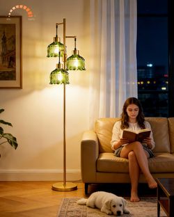 Globe Floor Lamp with LED Bulbs Included,