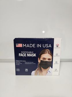 MADE IN USA DISPOSIBLE FACE MASK BLACK
