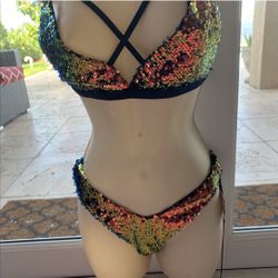 Glam Two Piece Sequin Bikini. Looks absolutely amazing!