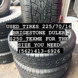 SET OF FOUR USED TIRES 225/70/16 BRIDGESTONE 