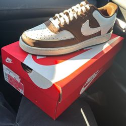 Brown And White Nikes 