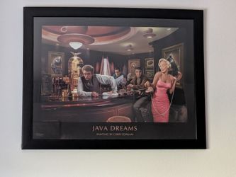 2 Framed prints by Chris Consani: Elvis, Marilyn, James & Humphrey