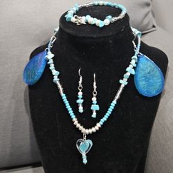 Necklace Bracelet With Earrings  Set If 2 . 