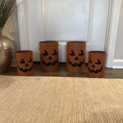 Set Of 4 Pumpkin Lanterns 