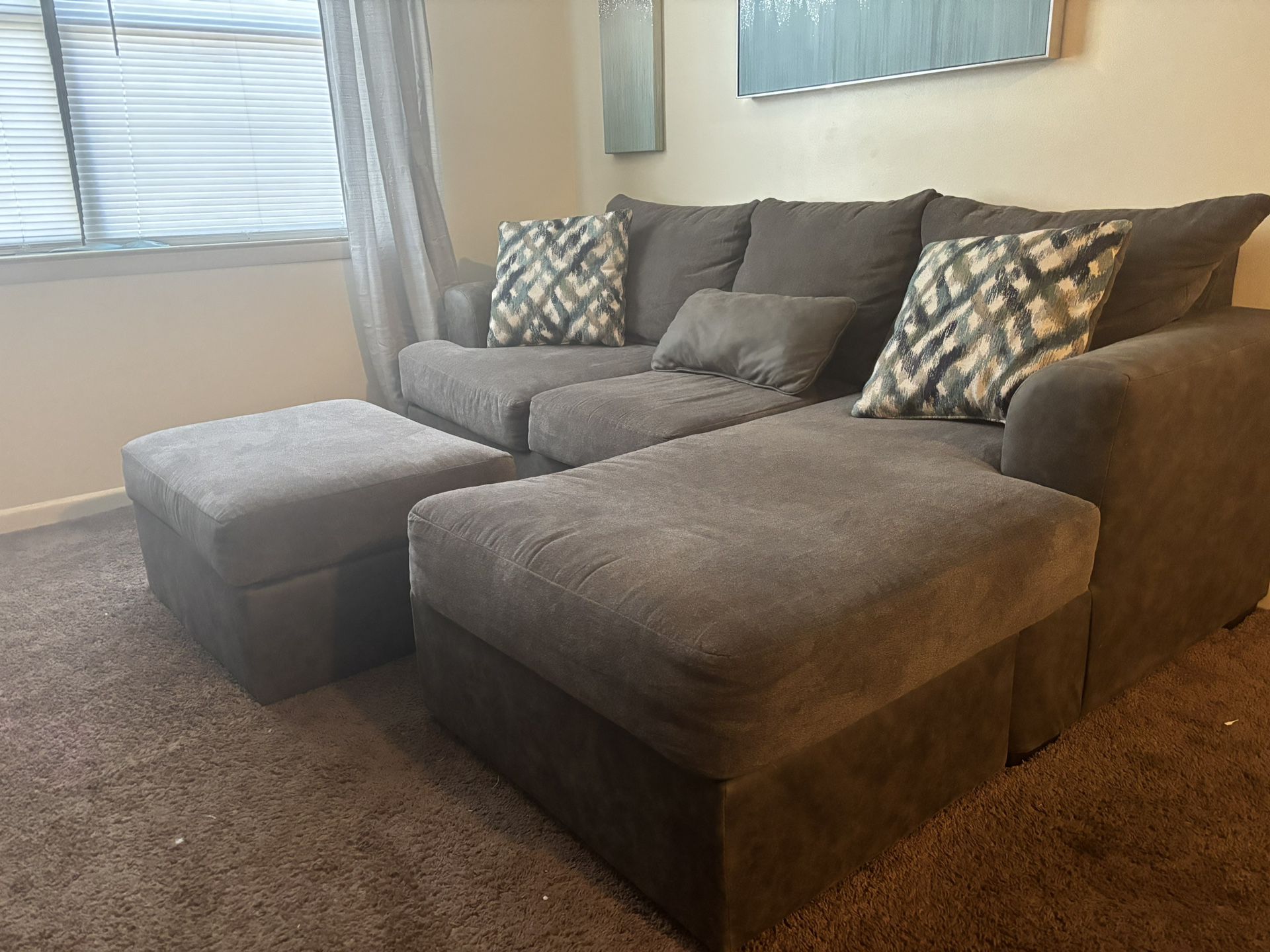 Sectional Couch with Footstool 