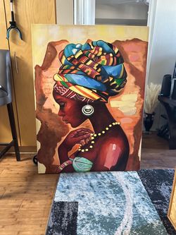 African woman canvas wall art