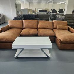 Comfy Leather Sectional 