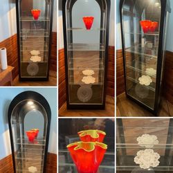 Modern Black Arched Curio Cabinet