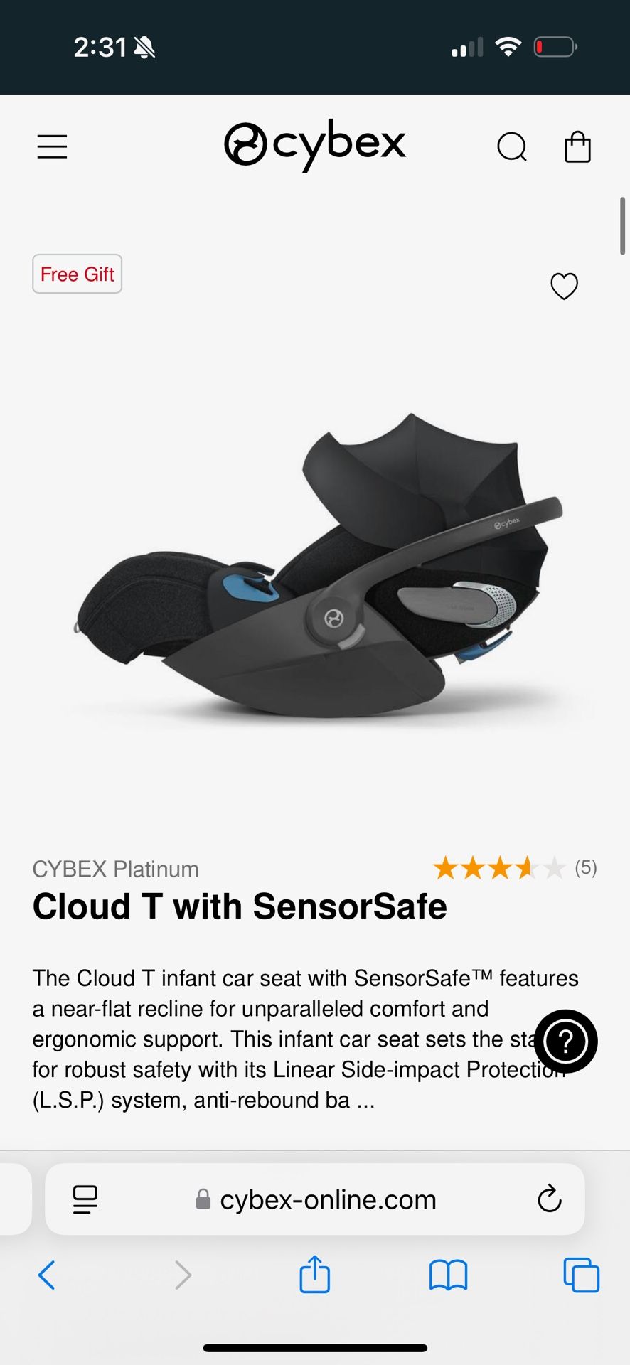 Infant Recline Car Seat 