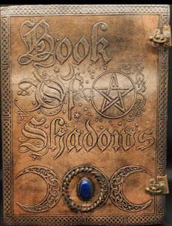 Handmade Book of Shadows Leather Journal Grimoire Wicca Pagan 13"x 12" 1.5"