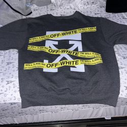 OFF WHITE DESIGNER SHIRT WITH PLANET SNEAKERS TAG 