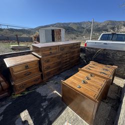 Vintage matching dresser, nightstand and tall dresser.