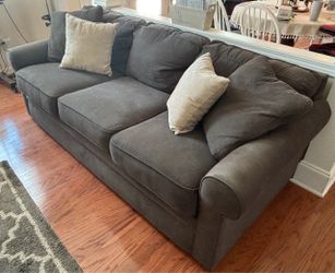 Gray upholstered La-Z-Boy sofa couch (3 seat)