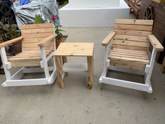 🍂Set De Sillas Mecedoras  De Madera 🍂