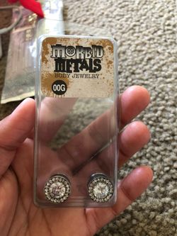 Faux diamond plug earring