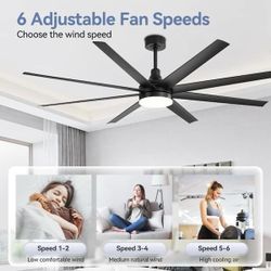 E964 $100  72 in. Integrated LED Indoor Black Ceiling Fans with Light and Remote Control Included  modern industrial design that performs well in both