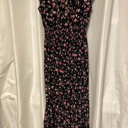 Black Dress With Red Floral 
