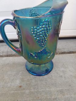 Carnival glass pitcher