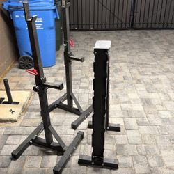 Barbell Squat Rack And Dumbbell Tree