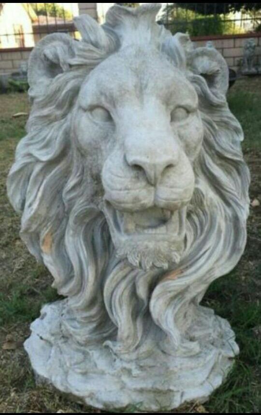 Solid Cement Lion Head Statue Very Detailed