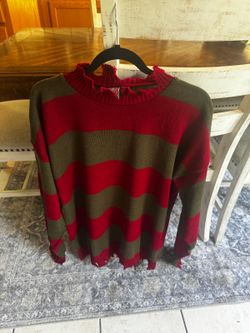 Halloween Freddy Krueger Costume Knit Sweater